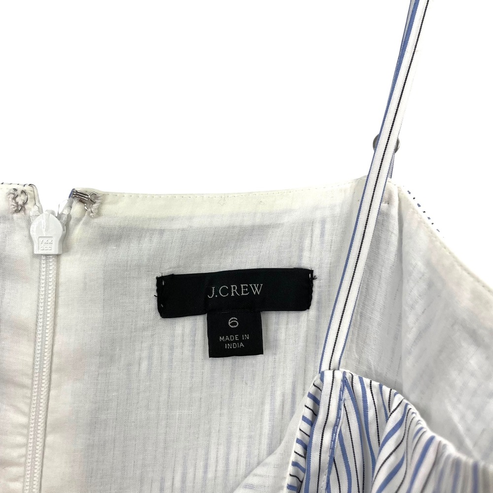 J. Crew Button-down cotton poplin dress in stripe Size 6 - Picture 4 of 10